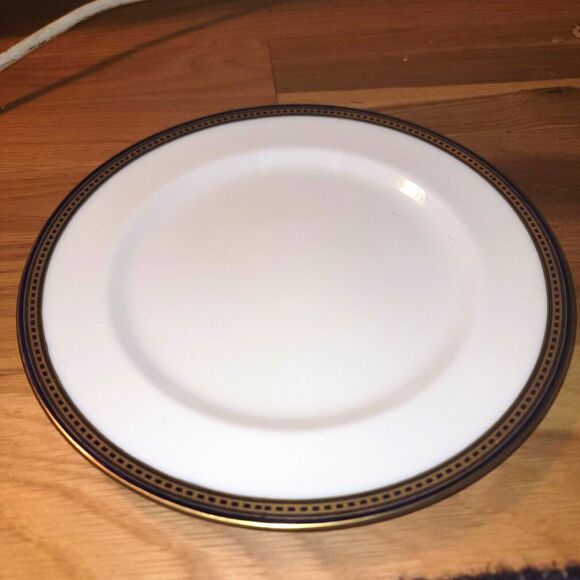 Antique Royal Doulton England Cobalt Blue Gold Rim Plate 10.5 MINT! Art Deco - Picture 7 of 13